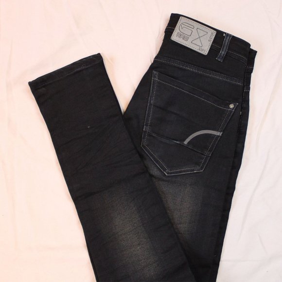 G Star Raw Jeans Men's Size 28 Tailored Fit Black Faded Stretch Denim 3301 D48 - Picture 6 of 16